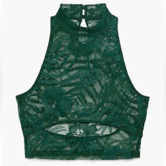 Savage x Fenty SHADOWPLAY LACE KEYHOLE CROP TOP Small New without tags - Picture 3 of 6